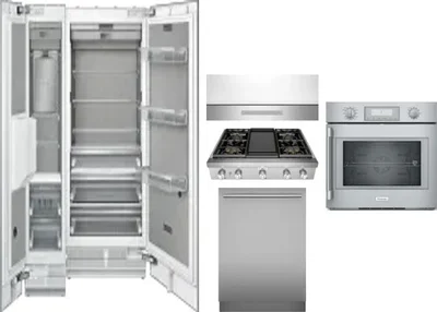 6 Piece Package Includes Refrigerator, Freezer, Cooktop, Wall Oven, Hood And Dishwasher