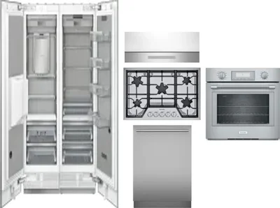 6 Piece Package Includes Refrigerator, Freezer, Cooktop, Wall Oven, Hood And Dishwasher