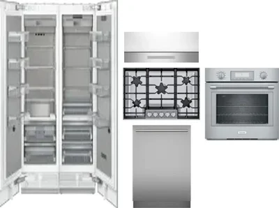 6 Piece Package Includes Refrigerator, Freezer, Cooktop, Wall Oven, Hood And Dishwasher