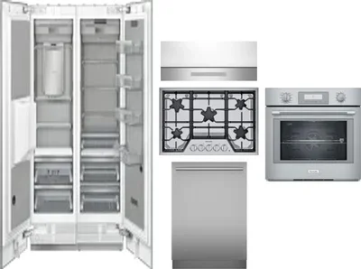 6 Piece Package Includes Refrigerator, Freezer, Cooktop, Wall Oven, Hood And Dishwasher