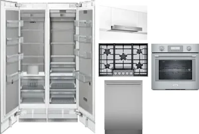 6 Piece Package Includes Refrigerator, Freezer, Cooktop, Wall Oven, Hood And Dishwasher