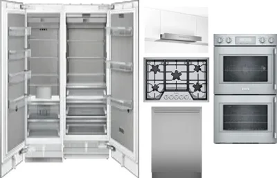 6 Piece Package Includes Refrigerator, Freezer, Cooktop, Wall Oven, Hood And Dishwasher
