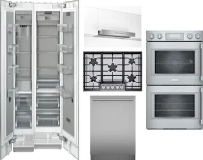 6 Piece Package Includes Refrigerator, Freezer, Cooktop, Wall Oven, Hood And Dishwasher