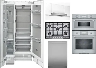 6 Piece Package Includes Refrigerator, Freezer, Cooktop, Wall Oven, Hood And Dishwasher