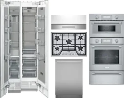 6 Piece Package Includes Refrigerator, Freezer, Cooktop, Wall Oven, Hood And Dishwasher
