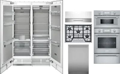6 Piece Package Includes Refrigerator, Freezer, Cooktop, Wall Oven, Hood And Dishwasher