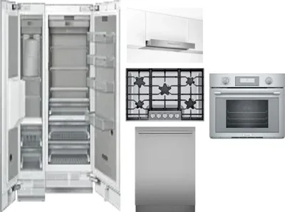 6 Piece Package Includes Refrigerator, Freezer, Cooktop, Wall Oven, Hood And Dishwasher