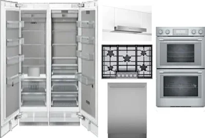 6 Piece Package Includes Refrigerator, Freezer, Cooktop, Wall Oven, Hood And Dishwasher