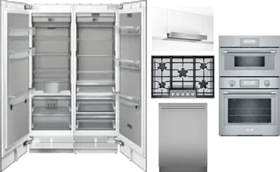 6 Piece Package Includes Refrigerator, Freezer, Cooktop, Wall Oven, Hood And Dishwasher