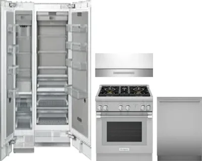 5 Piece Package Includes Refrigerator, Freezer, Range, Hood And Dishwasher
