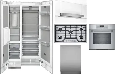 6 Piece Package Includes Refrigerator, Freezer, Cooktop, Wall Oven, Hood And Dishwasher