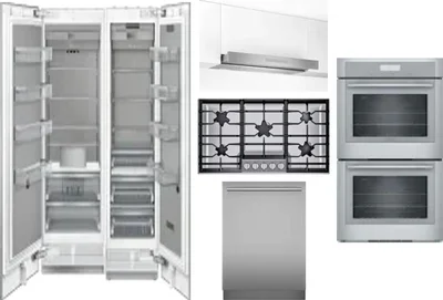 6 Piece Package Includes Refrigerator, Freezer, Cooktop, Wall Oven, Hood And Dishwasher