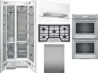6 Piece Package Includes Refrigerator, Freezer, Cooktop, Wall Oven, Hood And Dishwasher