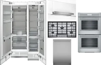 6 Piece Package Includes Refrigerator, Freezer, Cooktop, Wall Oven, Hood And Dishwasher