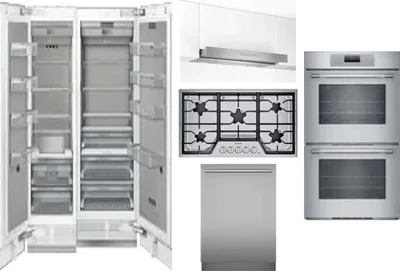 6 Piece Package Includes Refrigerator, Freezer, Cooktop, Wall Oven, Hood And Dishwasher