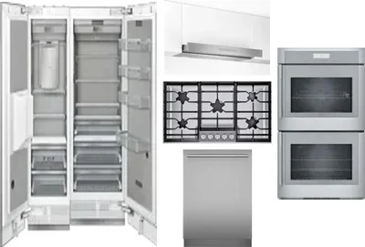6 Piece Package Includes Refrigerator, Freezer, Cooktop, Wall Oven, Hood And Dishwasher