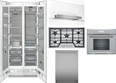 6 Piece Package Includes Refrigerator, Freezer, Cooktop, Wall Oven, Hood And Dishwasher