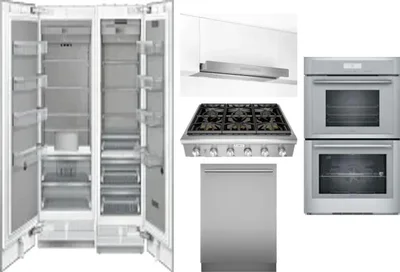 6 Piece Package Includes Refrigerator, Freezer, Cooktop, Wall Oven, Hood And Dishwasher