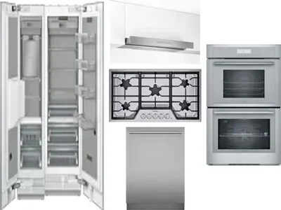 6 Piece Package Includes Refrigerator, Freezer, Cooktop, Wall Oven, Hood And Dishwasher