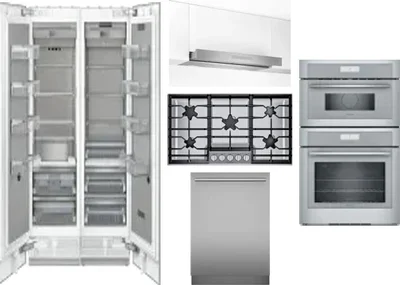 6 Piece Package Includes Refrigerator, Freezer, Cooktop, Wall Oven, Hood And Dishwasher