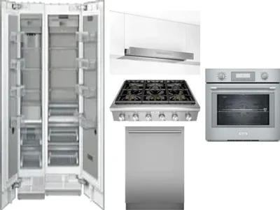 6 Piece Package Includes Refrigerator, Freezer, Cooktop, Wall Oven, Hood And Dishwasher
