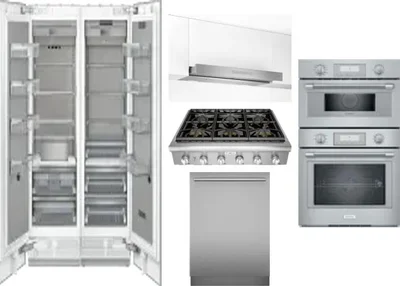 6 Piece Package Includes Refrigerator, Freezer, Cooktop, Wall Oven, Hood And Dishwasher