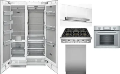 6 Piece Package Includes Refrigerator, Freezer, Cooktop, Wall Oven, Hood And Dishwasher