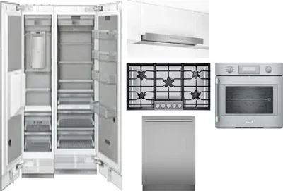 6 Piece Package Includes Refrigerator, Freezer, Cooktop, Wall Oven, Hood And Dishwasher