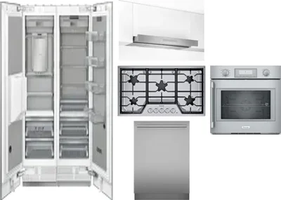 6 Piece Package Includes Refrigerator, Freezer, Cooktop, Wall Oven, Hood And Dishwasher