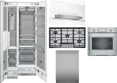 6 Piece Package Includes Refrigerator, Freezer, Cooktop, Wall Oven, Hood And Dishwasher