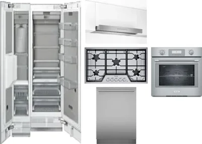 6 Piece Package Includes Refrigerator, Freezer, Cooktop, Wall Oven, Hood And Dishwasher