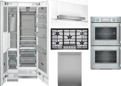 6 Piece Package Includes Refrigerator, Freezer, Cooktop, Wall Oven, Hood And Dishwasher