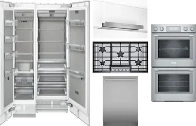 6 Piece Package Includes Refrigerator, Freezer, Cooktop, Wall Oven, Hood And Dishwasher