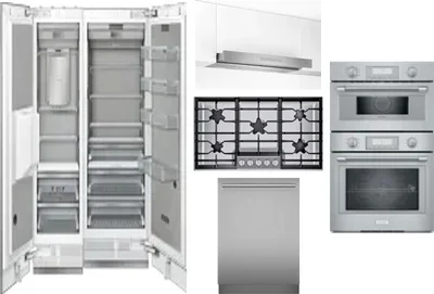 6 Piece Package Includes Refrigerator, Freezer, Cooktop, Wall Oven, Hood And Dishwasher