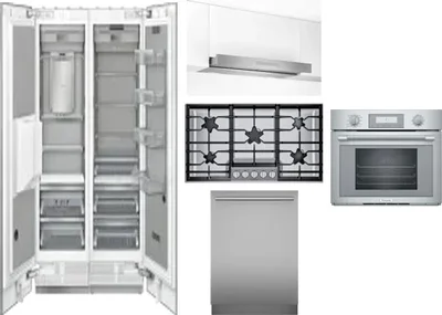 6 Piece Package Includes Refrigerator, Freezer, Cooktop, Wall Oven, Hood And Dishwasher