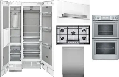 6 Piece Package Includes Refrigerator, Freezer, Cooktop, Wall Oven, Hood And Dishwasher
