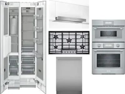 6 Piece Package Includes Refrigerator, Freezer, Cooktop, Wall Oven, Hood And Dishwasher