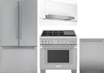 4 Piece Package Includes Refrigerator, Range, Hood And Dishwasher