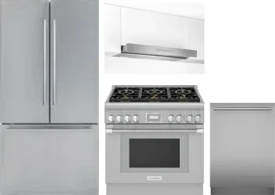 4 Piece Package Includes Refrigerator, Range, Hood And Dishwasher