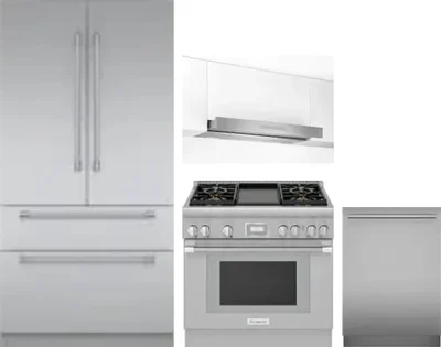 4 Piece Package Includes Refrigerator, Range, Hood And Dishwasher