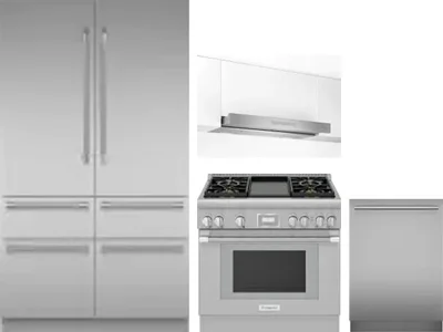4 Piece Package Includes Refrigerator, Range, Hood And Dishwasher