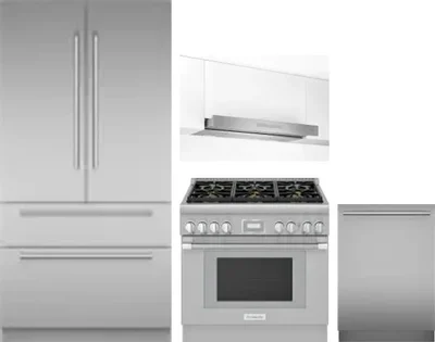 4 Piece Package Includes Refrigerator, Range, Hood And Dishwasher