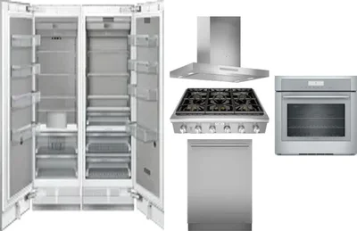 6 Piece Package Includes Refrigerator, Freezer, Cooktop, Wall Oven, Hood And Dishwasher