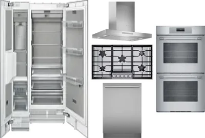 6 Piece Package Includes Refrigerator, Freezer, Cooktop, Wall Oven, Hood And Dishwasher