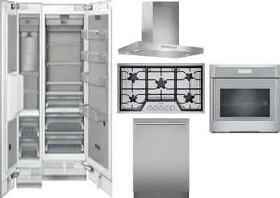 6 Piece Package Includes Refrigerator, Freezer, Cooktop, Wall Oven, Hood And Dishwasher