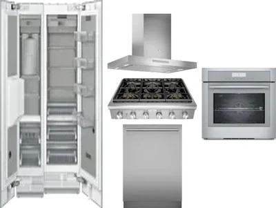 6 Piece Package Includes Refrigerator, Freezer, Cooktop, Wall Oven, Hood And Dishwasher