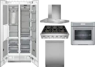 6 Piece Package Includes Refrigerator, Freezer, Cooktop, Wall Oven, Hood And Dishwasher
