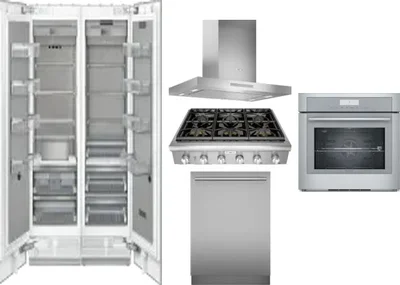 6 Piece Package Includes Refrigerator, Freezer, Cooktop, Wall Oven, Hood And Dishwasher