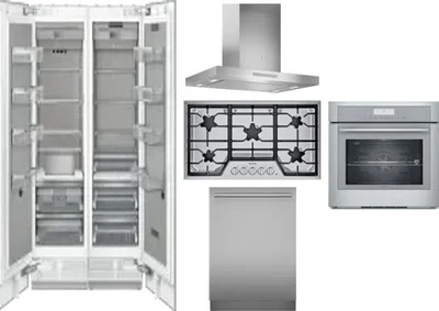 6 Piece Package Includes Refrigerator, Freezer, Cooktop, Wall Oven, Hood And Dishwasher
