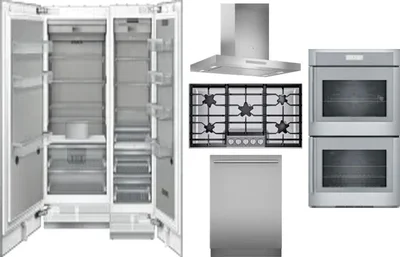 6 Piece Package Includes Refrigerator, Freezer, Cooktop, Wall Oven, Hood And Dishwasher